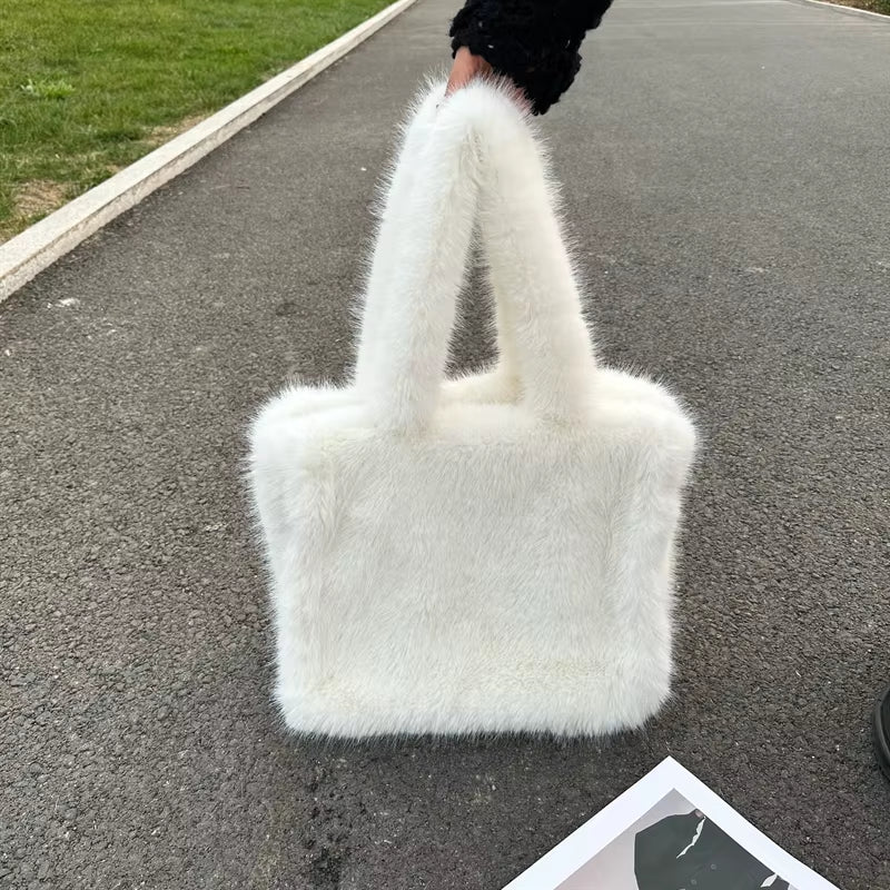 Designer Fluffy Plush Shoulder Bag